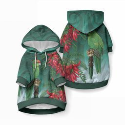 New Zealand Parakeet Bird Pet Hoodie With Kakabeak Flowers