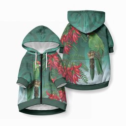 New Zealand Parakeet Bird Pet Hoodie With Kakabeak Flowers