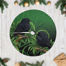 New Zealand Black Robin Tree Skirt Karure Maori Koru Art Tattoo