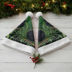 New Zealand Black Robin Christmas Santa Hat Karure Maori Koru Art Tattoo