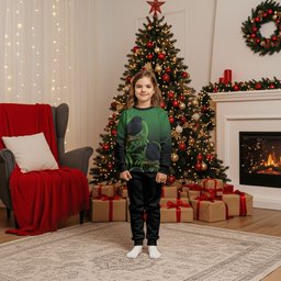 New Zealand Black Robin Christmas Pajama Set Karure Maori Koru Art Tattoo