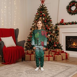 New Zealand Parakeet Bird Christmas Pajama Set With Kakabeak Flowers