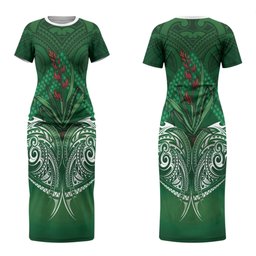 Rongoa Maori New Zealand Harakeke Couples Matching Short Sleeve Bodycon Dress and Hawaiian Shirt NZ Weaving Pattern Green