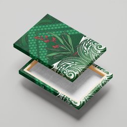 Rongoa Maori New Zealand Harakeke Canvas Wall Art NZ Weaving Pattern Green