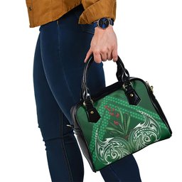 Rongoa Maori New Zealand Harakeke Shoulder Handbag NZ Weaving Pattern Green