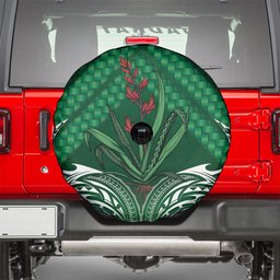 Rongoa Maori New Zealand Harakeke Spare Tire Cover NZ Weaving Pattern Green
