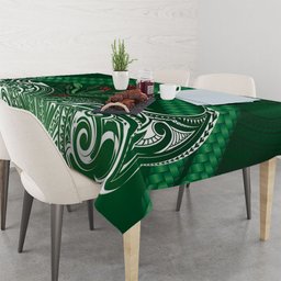 Rongoa Maori New Zealand Harakeke Tablecloth NZ Weaving Pattern Green