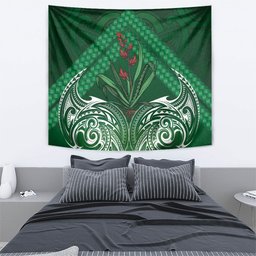 Rongoa Maori New Zealand Harakeke Tapestry NZ Weaving Pattern Green