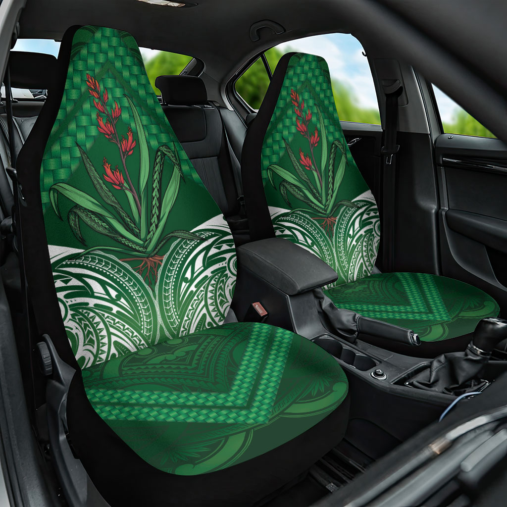 Rongoa Maori New Zealand Harakeke Car Seat Cover NZ Weaving Pattern Green