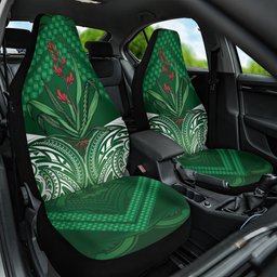 Rongoa Maori New Zealand Harakeke Car Seat Cover NZ Weaving Pattern Green