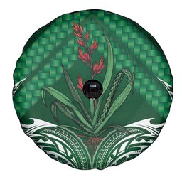 Rongoa Maori New Zealand Harakeke Spare Tire Cover NZ Weaving Pattern Green