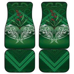 Rongoa Maori New Zealand Harakeke Car Mats NZ Weaving Pattern Green