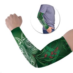Rongoa Maori New Zealand Harakeke Arm Sleeves NZ Weaving Pattern Green