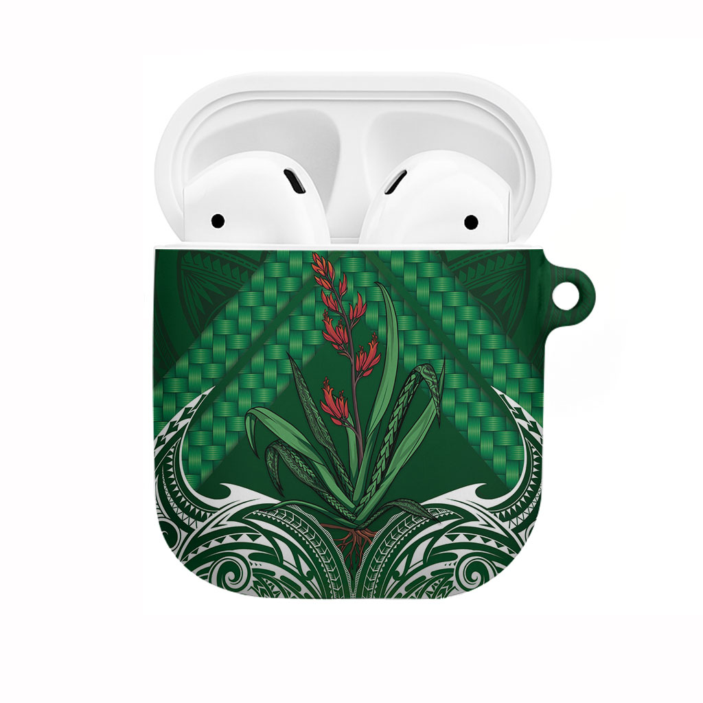 Rongoa Maori New Zealand Harakeke AirPods Case NZ Weaving Pattern Green