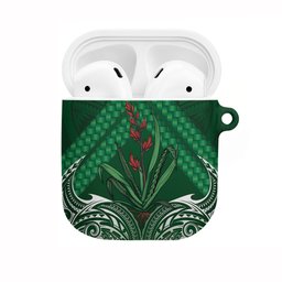 Rongoa Maori New Zealand Harakeke AirPods Case NZ Weaving Pattern Green