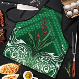 Rongoa Maori New Zealand Harakeke Apron NZ Weaving Pattern Green