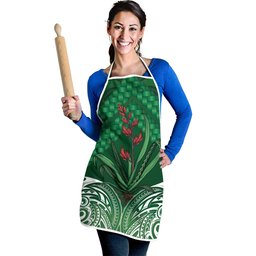Rongoa Maori New Zealand Harakeke Apron NZ Weaving Pattern Green