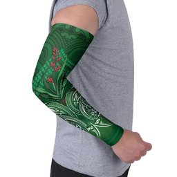 Rongoa Maori New Zealand Harakeke Arm Sleeves NZ Weaving Pattern Green