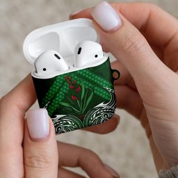Rongoa Maori New Zealand Harakeke AirPods Case NZ Weaving Pattern Green