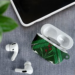 Rongoa Maori New Zealand Harakeke AirPods Case NZ Weaving Pattern Green