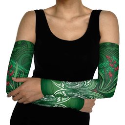 Rongoa Maori New Zealand Harakeke Arm Sleeves NZ Weaving Pattern Green