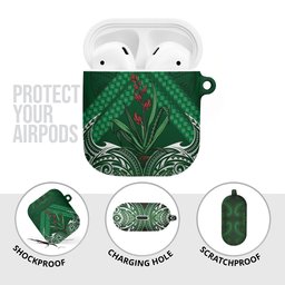 Rongoa Maori New Zealand Harakeke AirPods Case NZ Weaving Pattern Green