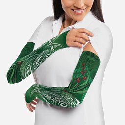 Rongoa Maori New Zealand Harakeke Arm Sleeves NZ Weaving Pattern Green