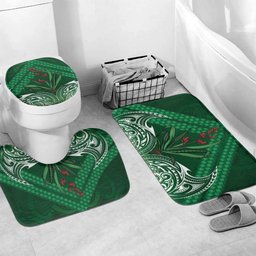 Rongoa Maori New Zealand Harakeke Bathroom Set NZ Weaving Pattern Green