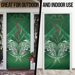 Rongoa Maori New Zealand Harakeke Door Cover NZ Weaving Pattern Green