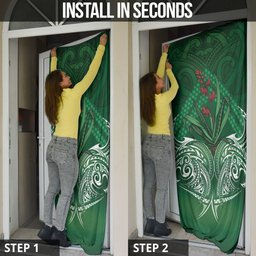 Rongoa Maori New Zealand Harakeke Door Cover NZ Weaving Pattern Green
