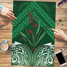 Rongoa Maori New Zealand Harakeke Puzzle NZ Weaving Pattern Green