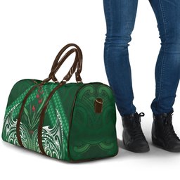 Rongoa Maori New Zealand Harakeke Travel Bag NZ Weaving Pattern Green
