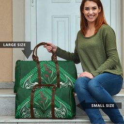 Rongoa Maori New Zealand Harakeke Travel Bag NZ Weaving Pattern Green