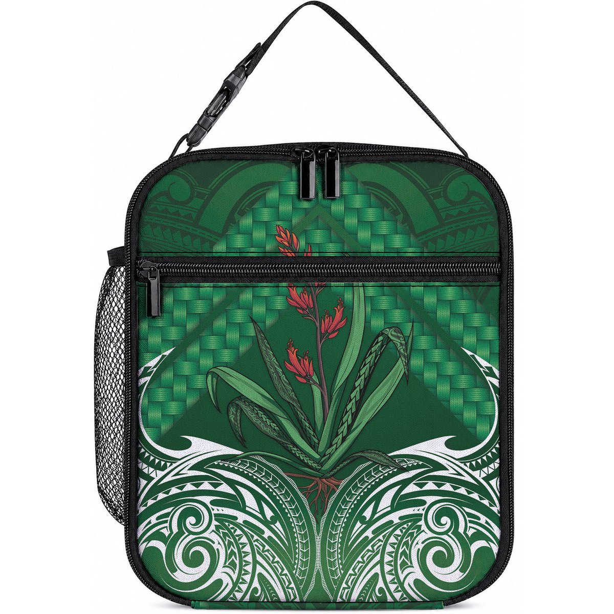 Rongoa Maori New Zealand Harakeke Lunch Bag NZ Weaving Pattern Green