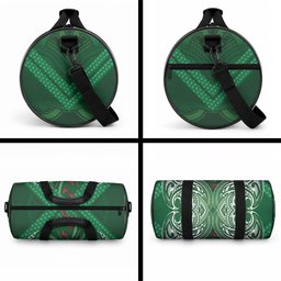 Rongoa Maori New Zealand Harakeke Duffle Bag NZ Weaving Pattern Green