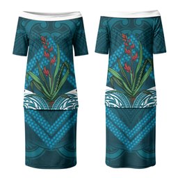 Rongoa Maori New Zealand Harakeke Family Matching Puletasi and Hawaiian Shirt NZ Weaving Pattern Dark Teal