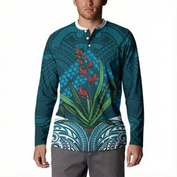 Rongoa Maori New Zealand Harakeke Button Sweatshirt NZ Weaving Pattern Dark Teal