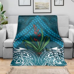 Rongoa Maori New Zealand Harakeke Blanket NZ Weaving Pattern Dark Teal