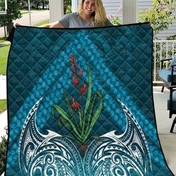 Rongoa Maori New Zealand Harakeke Quilt NZ Weaving Pattern Dark Teal