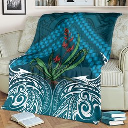 Rongoa Maori New Zealand Harakeke Blanket NZ Weaving Pattern Dark Teal