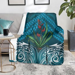 Rongoa Maori New Zealand Harakeke Blanket NZ Weaving Pattern Dark Teal