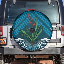 Rongoa Maori New Zealand Harakeke Spare Tire Cover NZ Weaving Pattern Dark Teal