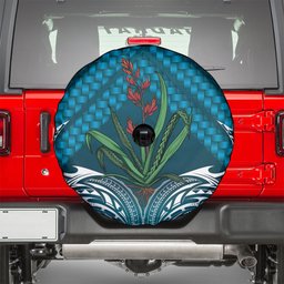 Rongoa Maori New Zealand Harakeke Spare Tire Cover NZ Weaving Pattern Dark Teal