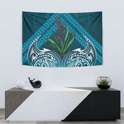 Rongoa Maori New Zealand Harakeke Tapestry NZ Weaving Pattern Dark Teal