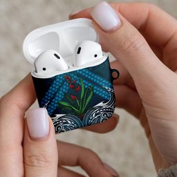 Rongoa Maori New Zealand Harakeke AirPods Case NZ Weaving Pattern Dark Teal