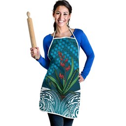 Rongoa Maori New Zealand Harakeke Apron NZ Weaving Pattern Dark Teal