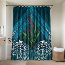 Rongoa Maori New Zealand Harakeke Bathroom Set NZ Weaving Pattern Dark Teal