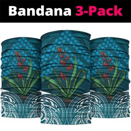 Rongoa Maori New Zealand Harakeke Neck Gaiter NZ Weaving Pattern Dark Teal