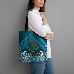 Rongoa Maori New Zealand Harakeke Tote Bag NZ Weaving Pattern Dark Teal
