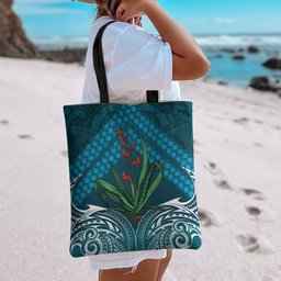 Rongoa Maori New Zealand Harakeke Tote Bag NZ Weaving Pattern Dark Teal